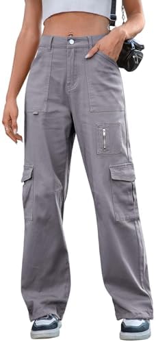Amazon.com: ZMPSIISA Women High Waisted Cargo Pants Wide Leg